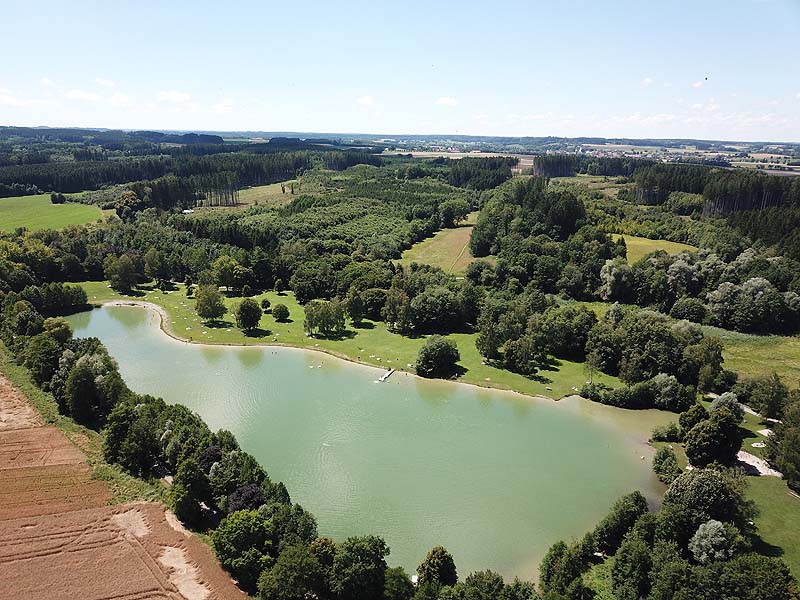 Luftaufnahme, Luftbild vom Germeringer See