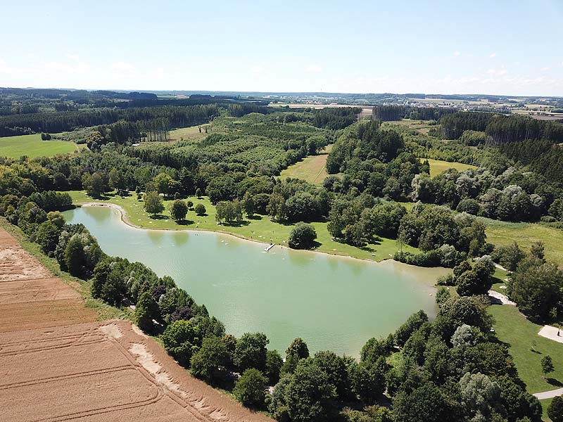 Luftaufnahme, Luftbild vom Germeringer See