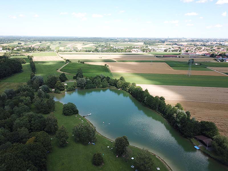 Luftaufnahme, Luftbild vom Germeringer See