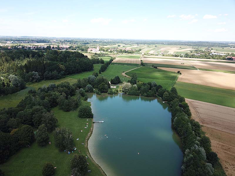 Luftaufnahme, Luftbild vom Germeringer See