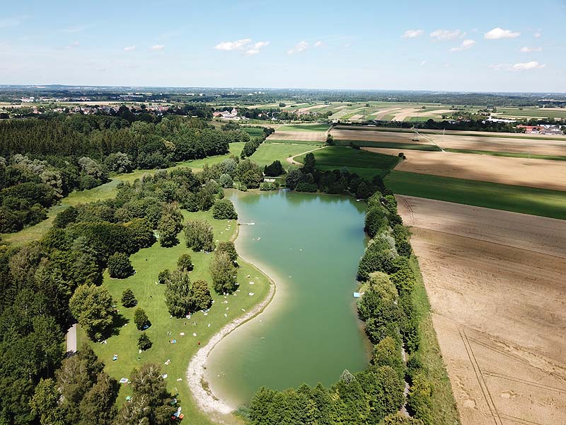 Luftaufnahme, Luftbild vom Germeringer See