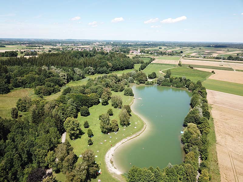 Luftaufnahme, Luftbild vom Germeringer See