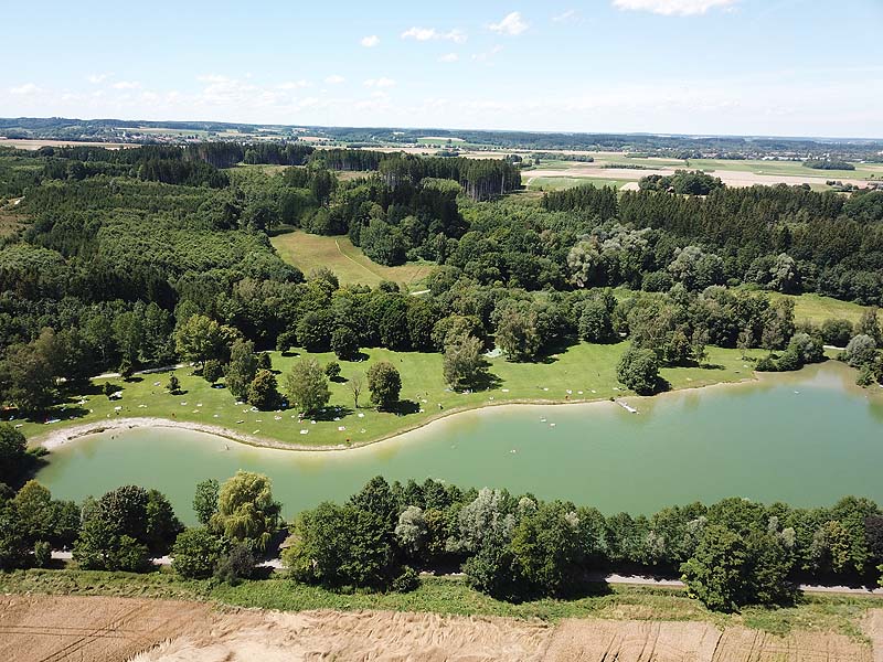 Luftaufnahme, Luftbild vom Germeringer See