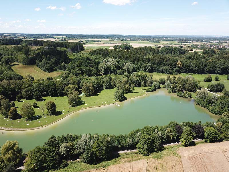 Luftaufnahme, Luftbild vom Germeringer See