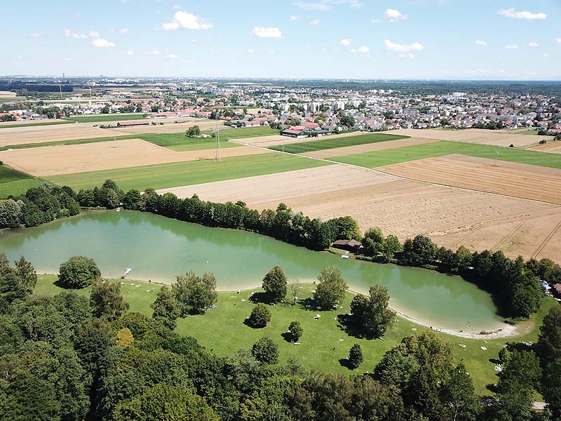 Luftaufnahme, Luftbild vom Germeringer See