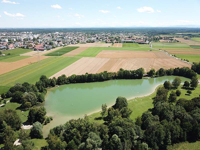 Luftaufnahme, Luftbild vom Germeringer See