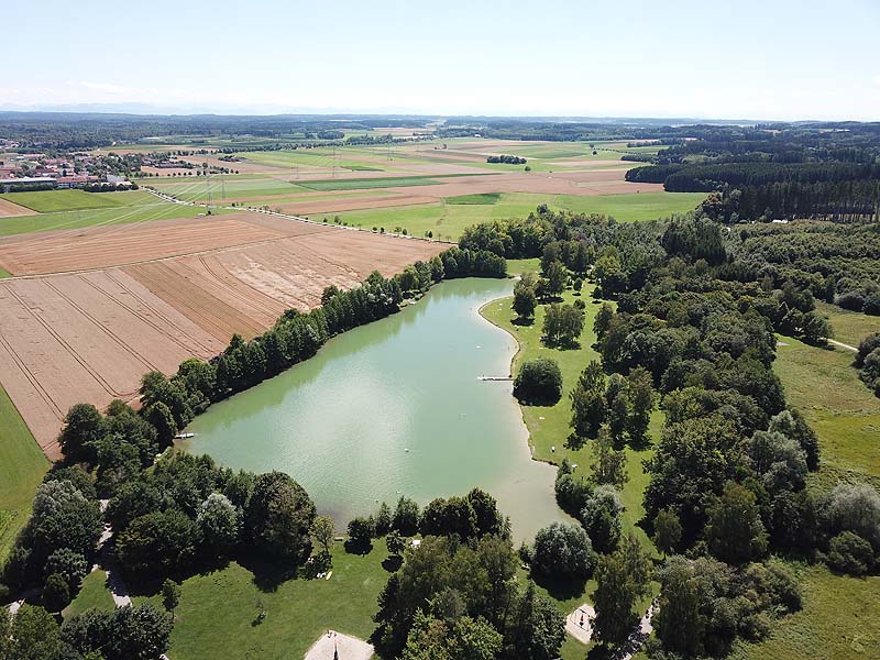 Luftaufnahme, Luftbild vom Germeringer See