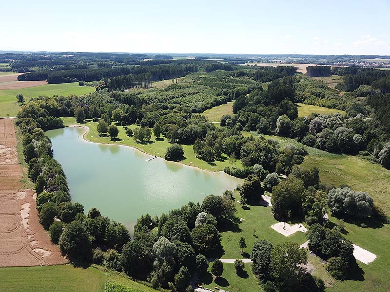 Luftaufnahme, Luftbild vom Germeringer See