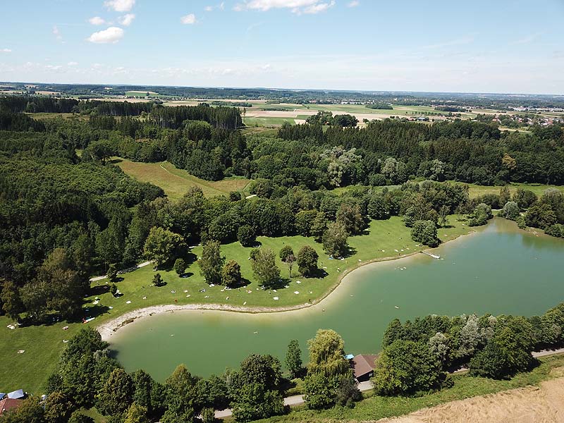 Luftaufnahme, Luftbild vom Germeringer See