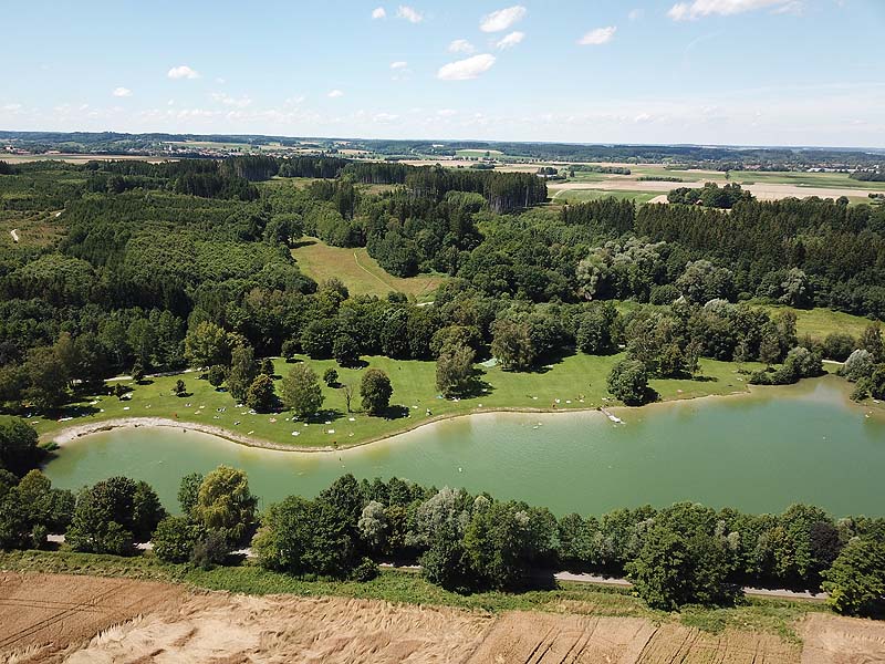 Luftaufnahme, Luftbild vom Germeringer See