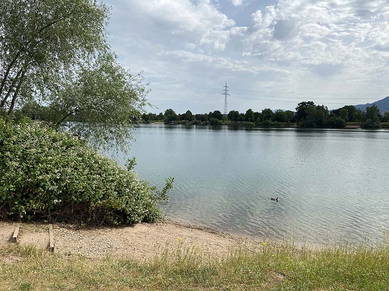 Der Badesee Strandbad Gifiz in Offenburg in Baden-Württemberg