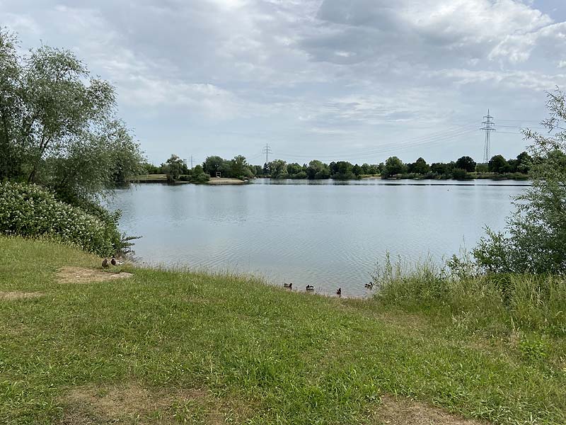 Der Badesee Strandbad Gifiz in Offenburg in Baden-Württemberg