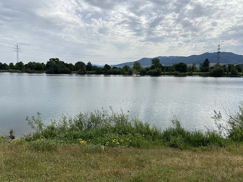 Der Badesee Strandbad Gifiz in Offenburg in Baden-Württemberg