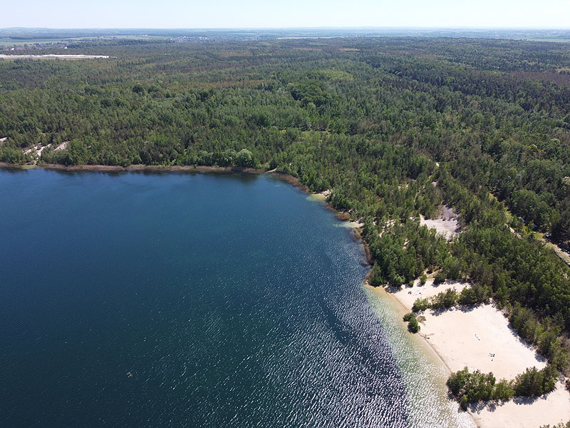 Luftaufnahme, Luftbild vom Haselbacher See in Wintersdorf