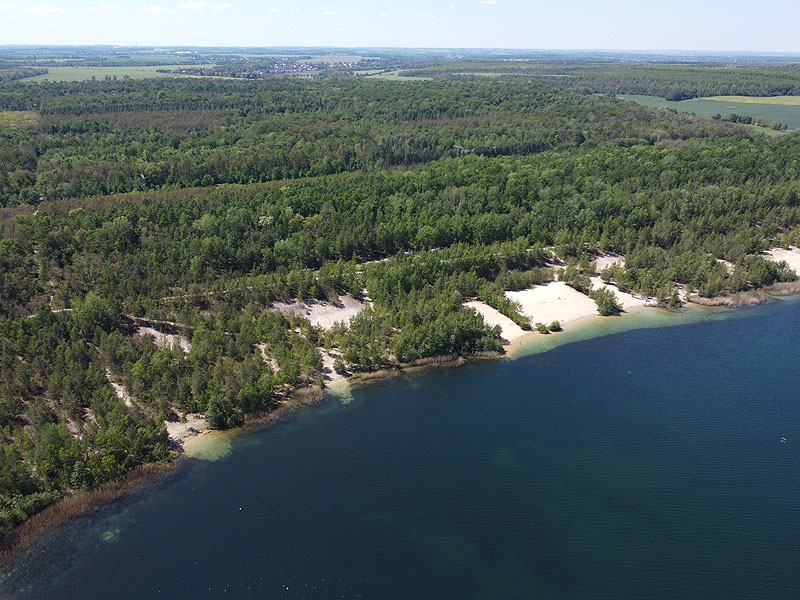 Luftaufnahme, Luftbild vom Haselbacher See in Wintersdorf