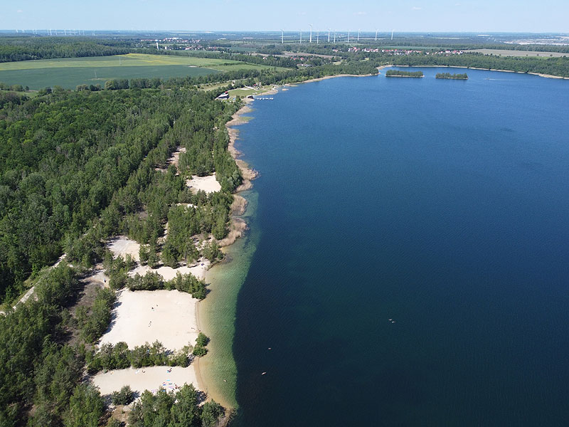 Luftaufnahme, Luftbild vom Haselbacher See in Wintersdorf