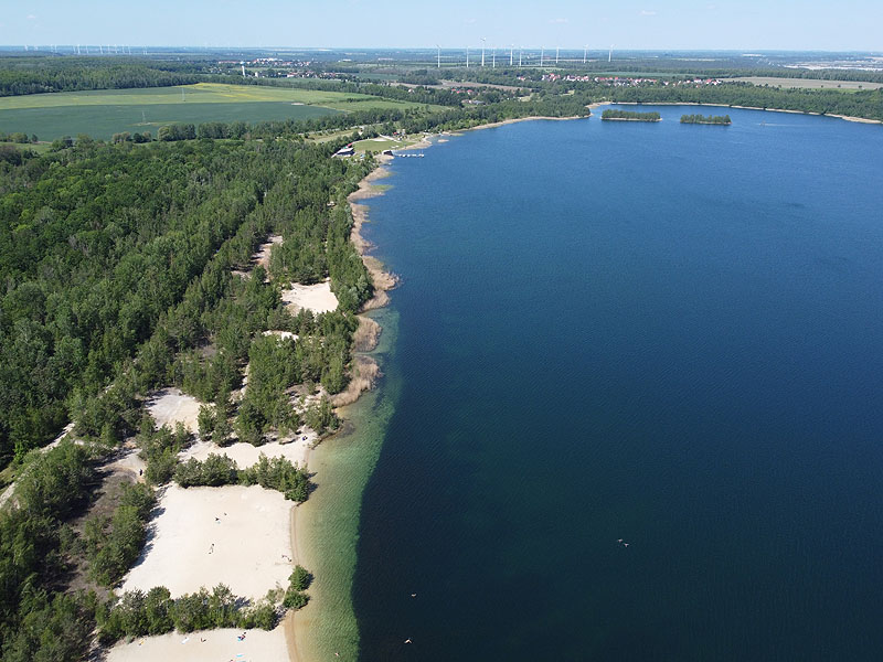 Luftaufnahme, Luftbild vom Haselbacher See in Wintersdorf