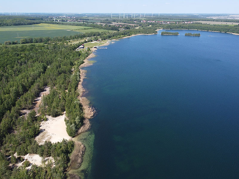 Luftaufnahme, Luftbild vom Haselbacher See in Wintersdorf