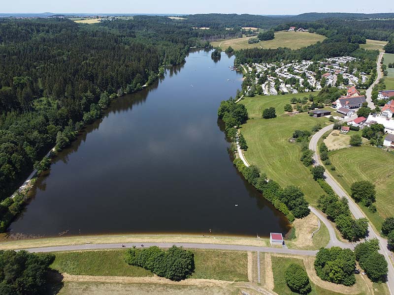 Luftaufnahme, Luftbild vom Haselbachsee in Ellenberg in Baden-Württemberg