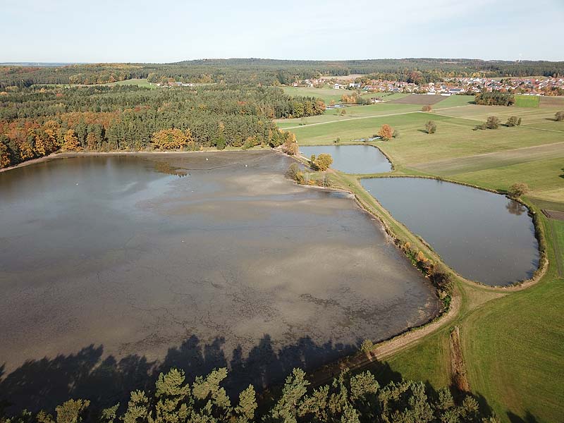 Luftaufnahme, Luftbild vom Haundorfer Weiher in Haundorf