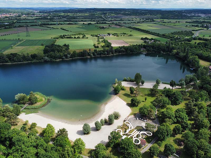 Luftaufnahme, Luftbild vom Heidesee in Forst