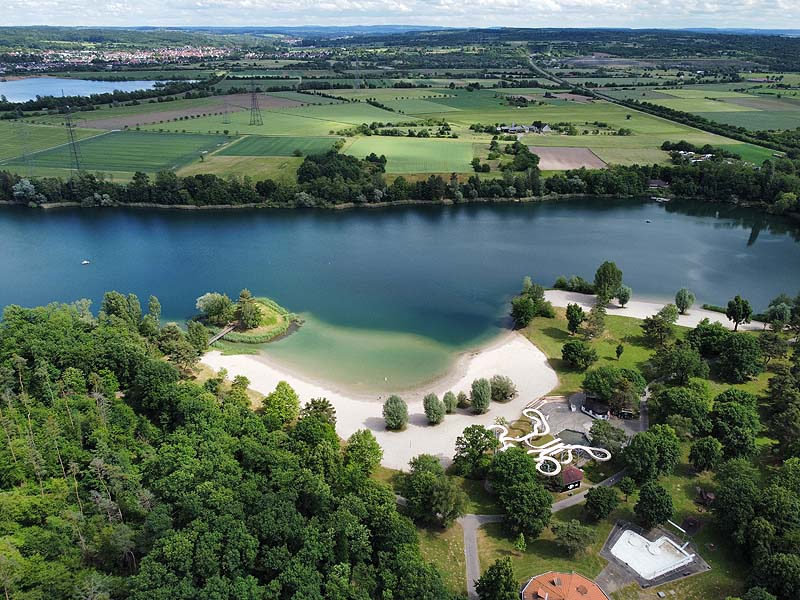 Luftaufnahme, Luftbild vom Heidesee in Forst