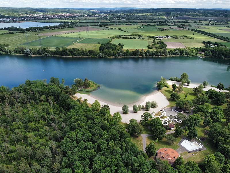 Luftaufnahme, Luftbild vom Heidesee in Forst