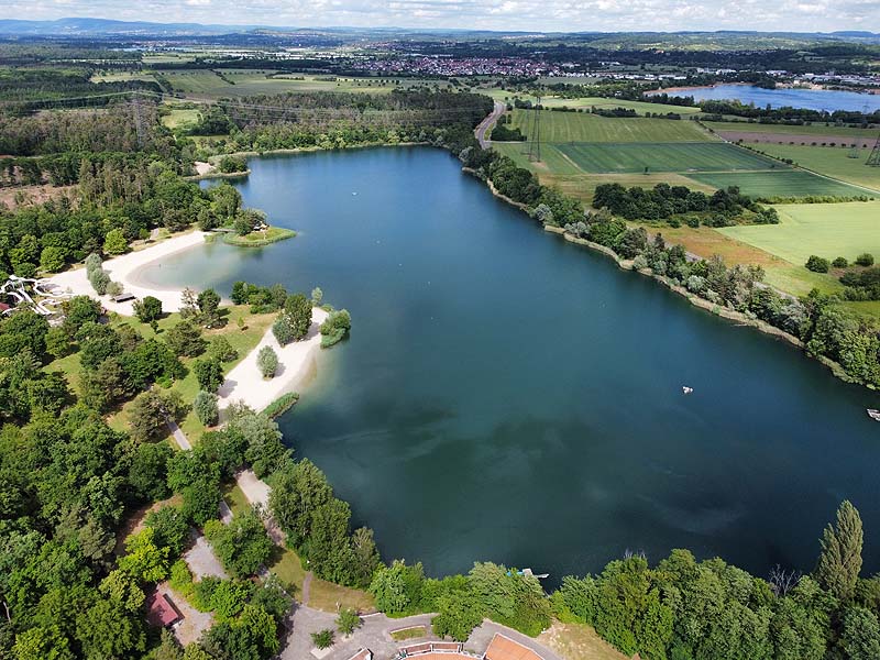 Luftaufnahme, Luftbild vom Heidesee in Forst