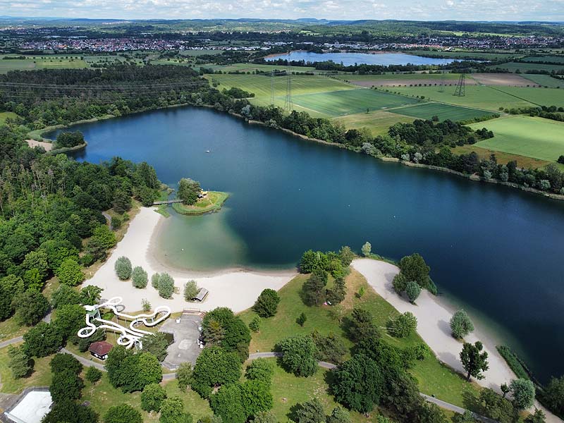 Luftaufnahme, Luftbild vom Heidesee in Forst