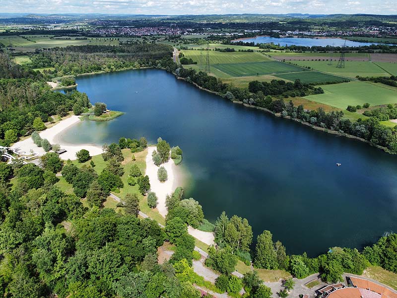 Luftaufnahme, Luftbild vom Heidesee in Forst