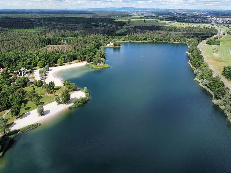 Luftaufnahme, Luftbild vom Heidesee in Forst