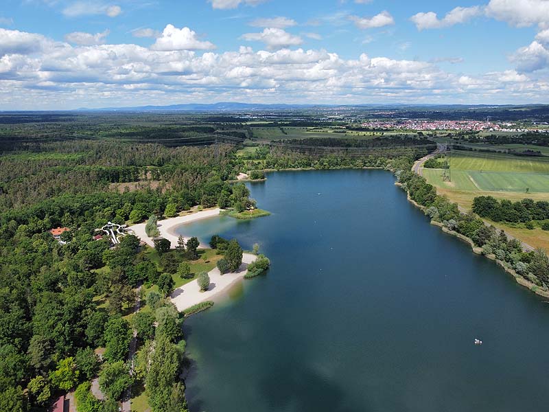 Luftaufnahme, Luftbild vom Heidesee in Forst