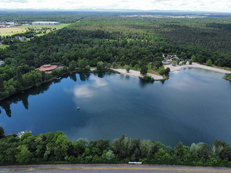 Luftaufnahme, Luftbild vom Heidesee in Forst