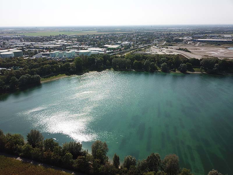 Luftaufnahme, Luftbild vom Heimstettener See in Heimstetten