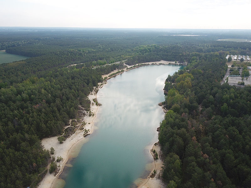 Luftaufnahme, Luftbild vom Hennersdorfer See in Finsterwalde