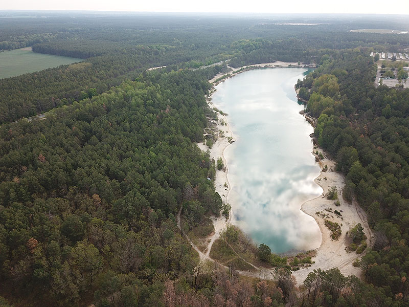 Luftaufnahme, Luftbild vom Hennersdorfer See in Finsterwalde