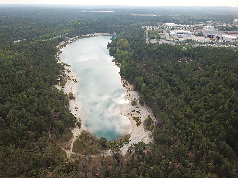 Luftaufnahme, Luftbild vom Hennersdorfer See in Finsterwalde