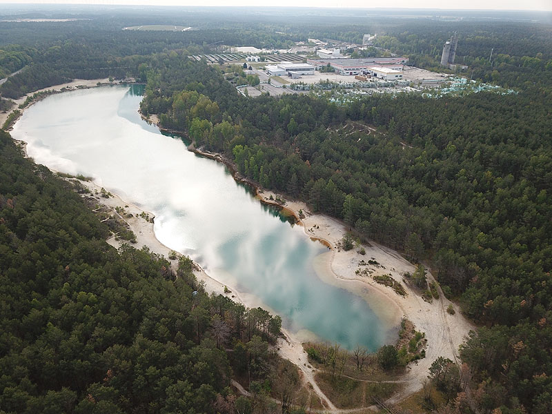 Luftaufnahme, Luftbild vom Hennersdorfer See in Finsterwalde