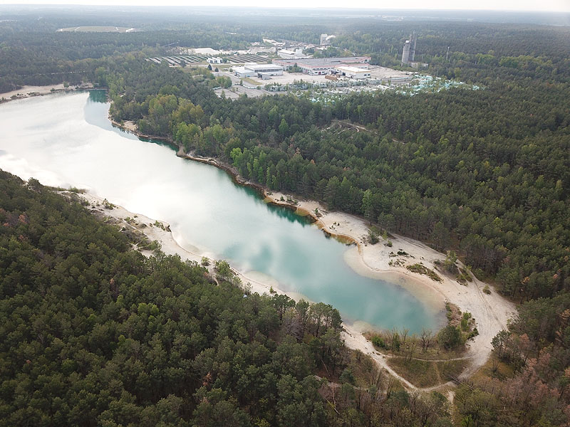 Luftaufnahme, Luftbild vom Hennersdorfer See in Finsterwalde