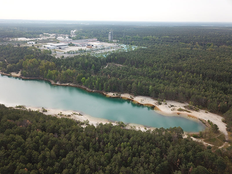 Luftaufnahme, Luftbild vom Hennersdorfer See in Finsterwalde