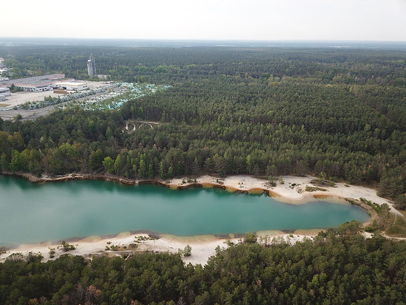 Luftaufnahme, Luftbild vom Hennersdorfer See in Finsterwalde