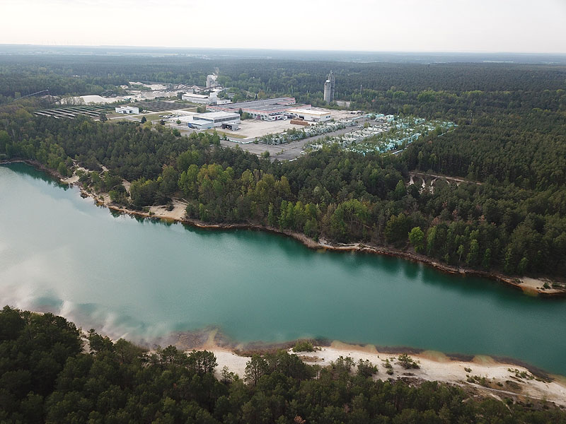 Luftaufnahme, Luftbild vom Hennersdorfer See in Finsterwalde