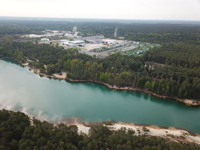 Luftaufnahme, Luftbild vom Hennersdorfer See in Finsterwalde