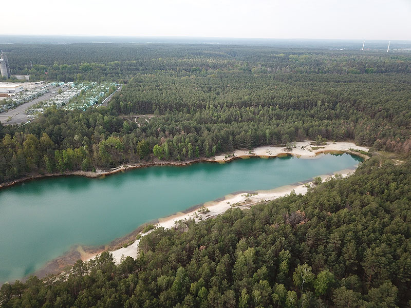 Luftaufnahme, Luftbild vom Hennersdorfer See in Finsterwalde