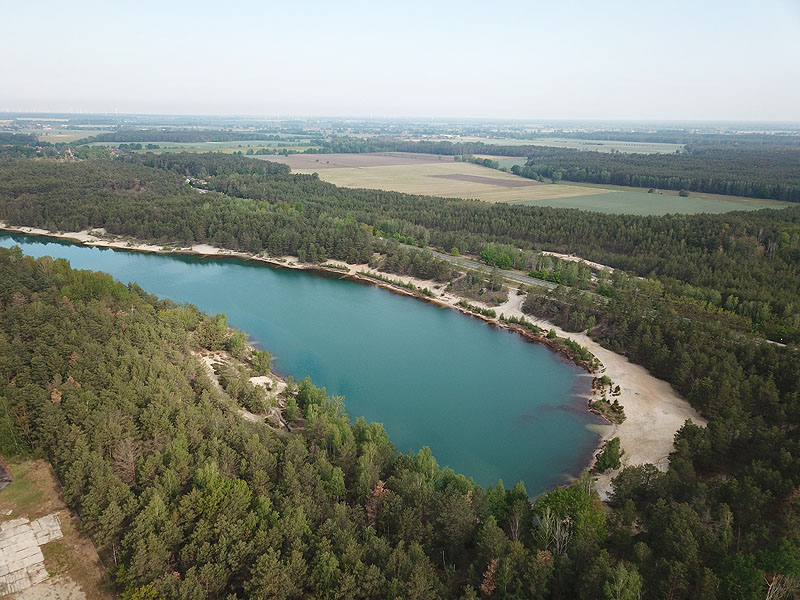 Luftaufnahme, Luftbild vom Hennersdorfer See in Finsterwalde