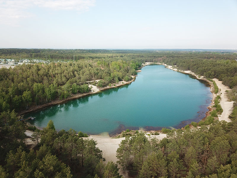 Luftaufnahme, Luftbild vom Hennersdorfer See in Finsterwalde