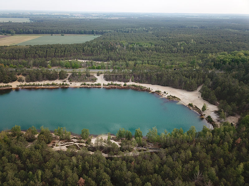 Luftaufnahme, Luftbild vom Hennersdorfer See in Finsterwalde