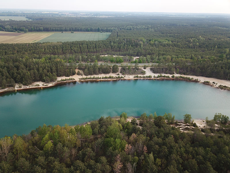 Luftaufnahme, Luftbild vom Hennersdorfer See in Finsterwalde