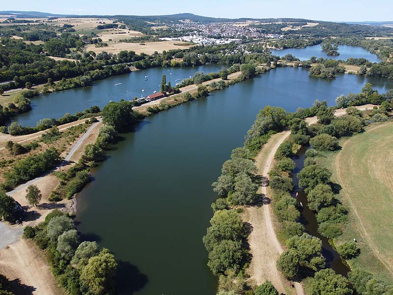 Luftaufnahme, Luftbilder vom Badesee Heuchelheimer Südsee in Heuchelheim
