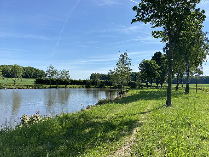 Der Badesee Karrodsee in Creglingen in Baden-Württemberg